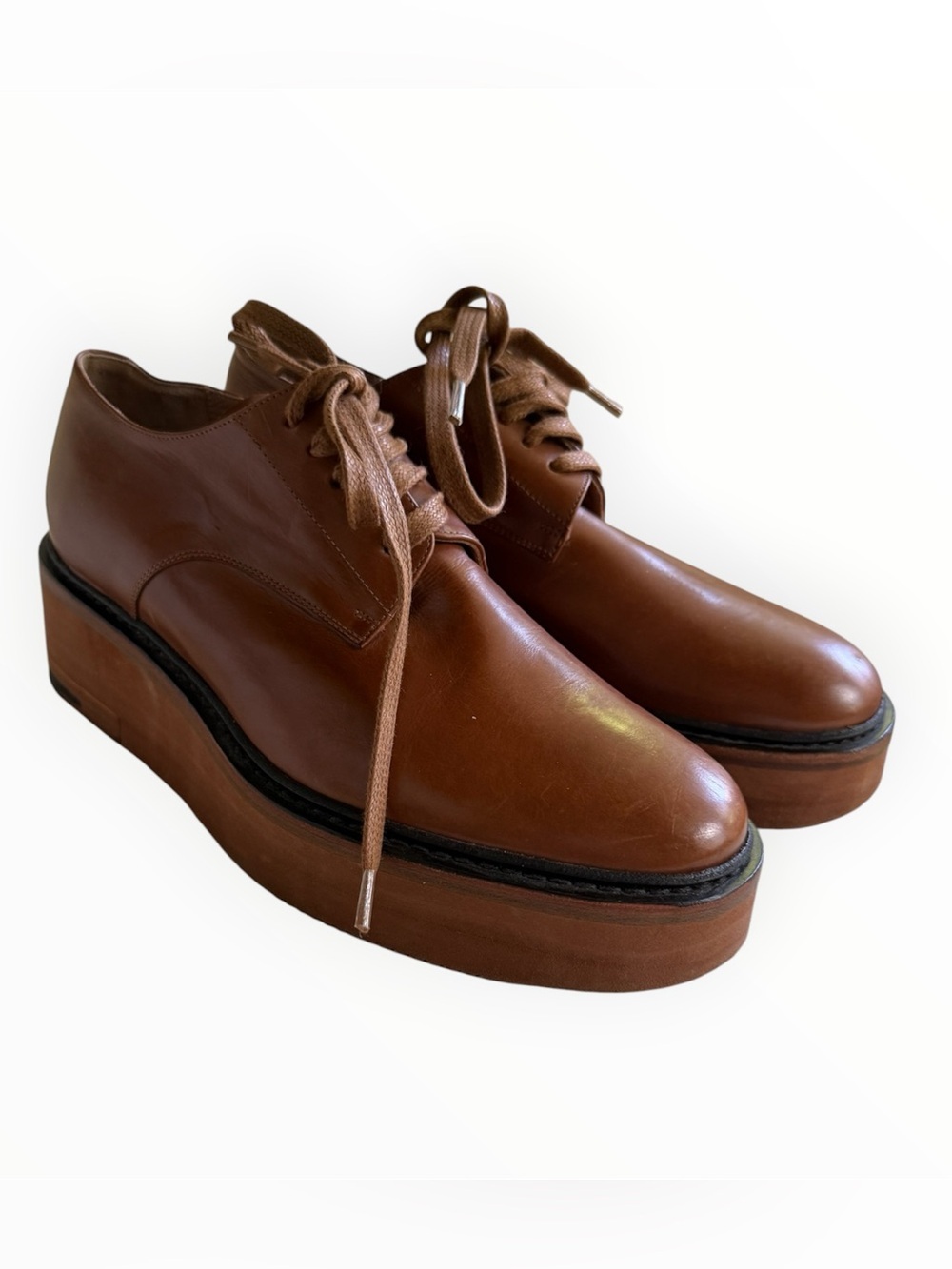 Dries Van Noten brown Platform Leather Derby Oxfords size 37